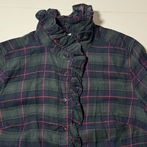 Gap The Fitted Boyfriend Plaid Button Down Shirt - Picture 4 of 7